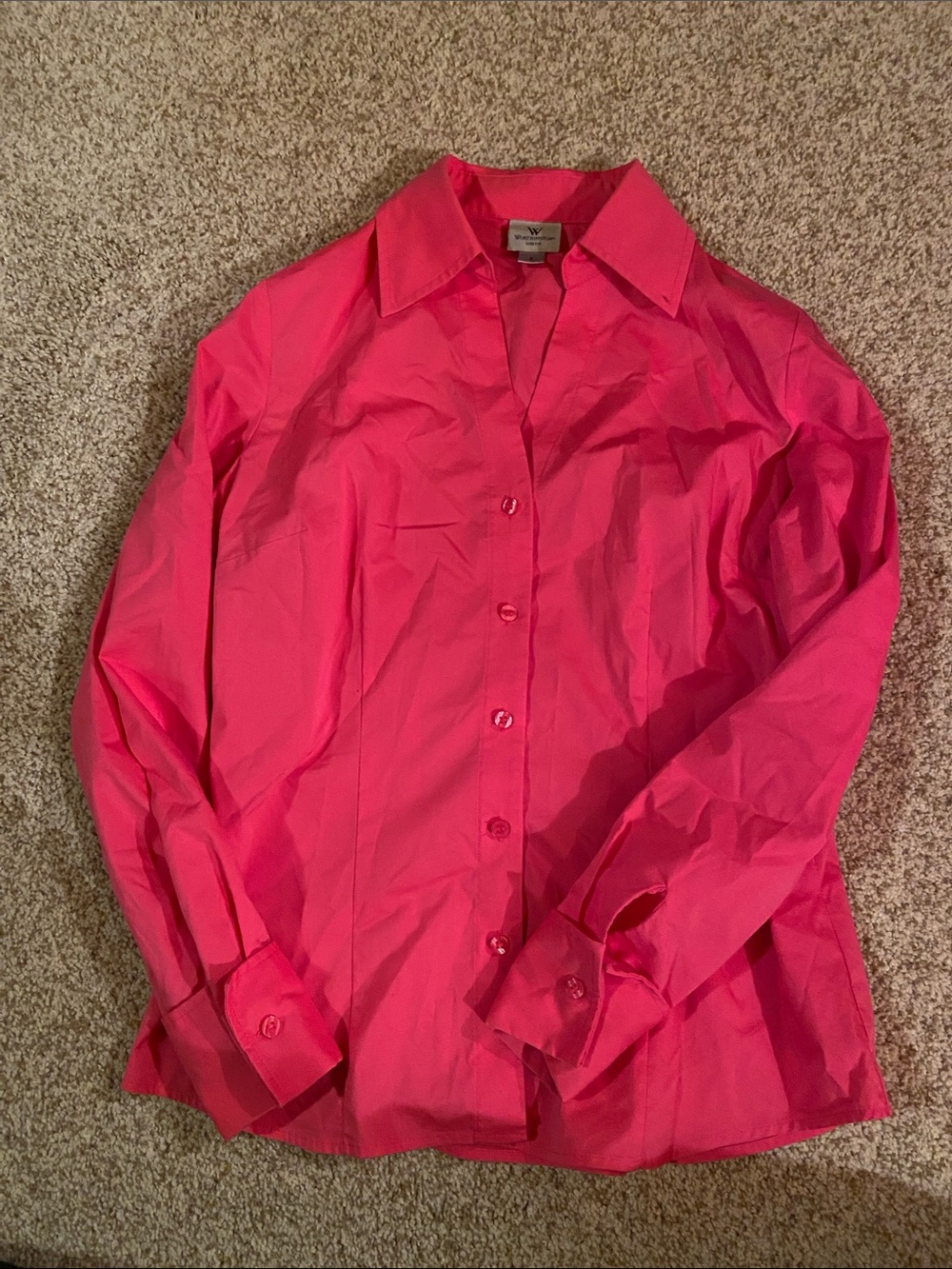 Worthington Bright Pink Button-Up Blouse